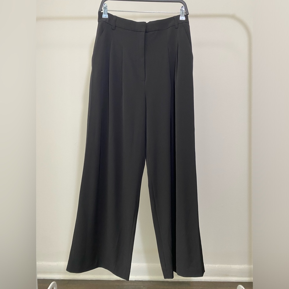 NWT$40 H&M Women's High Waist Wide Leg Pants Black Size10
